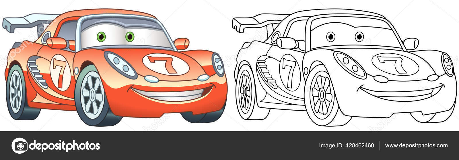 Desenho Para Colorir Com Carro Esporte Desenho Arte Linha Para imagem  vetorial de Sybirko© 428462460